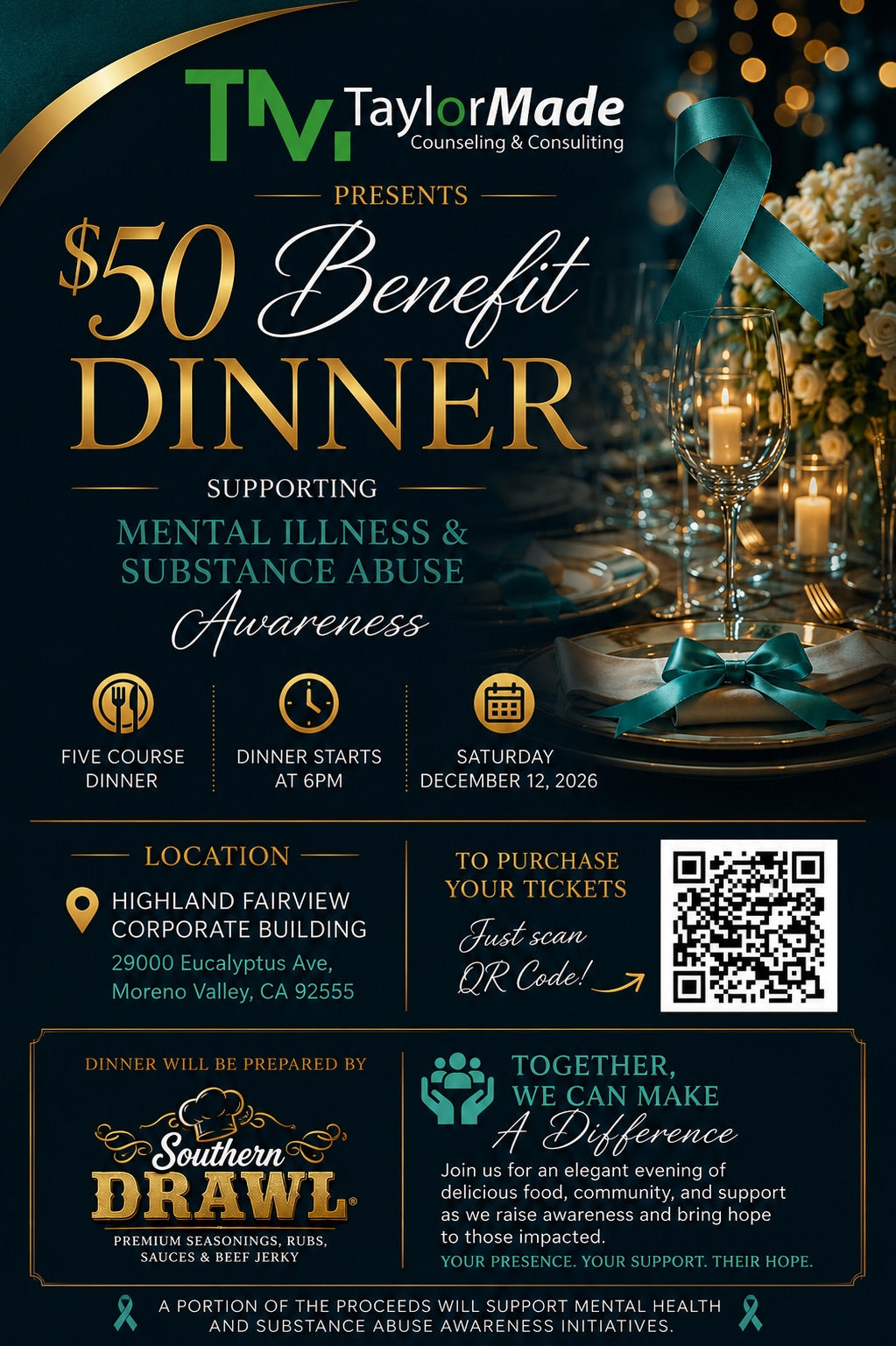 $50 Benefit Dinner Ticket | Mental Health & Substance Abuse Awareness