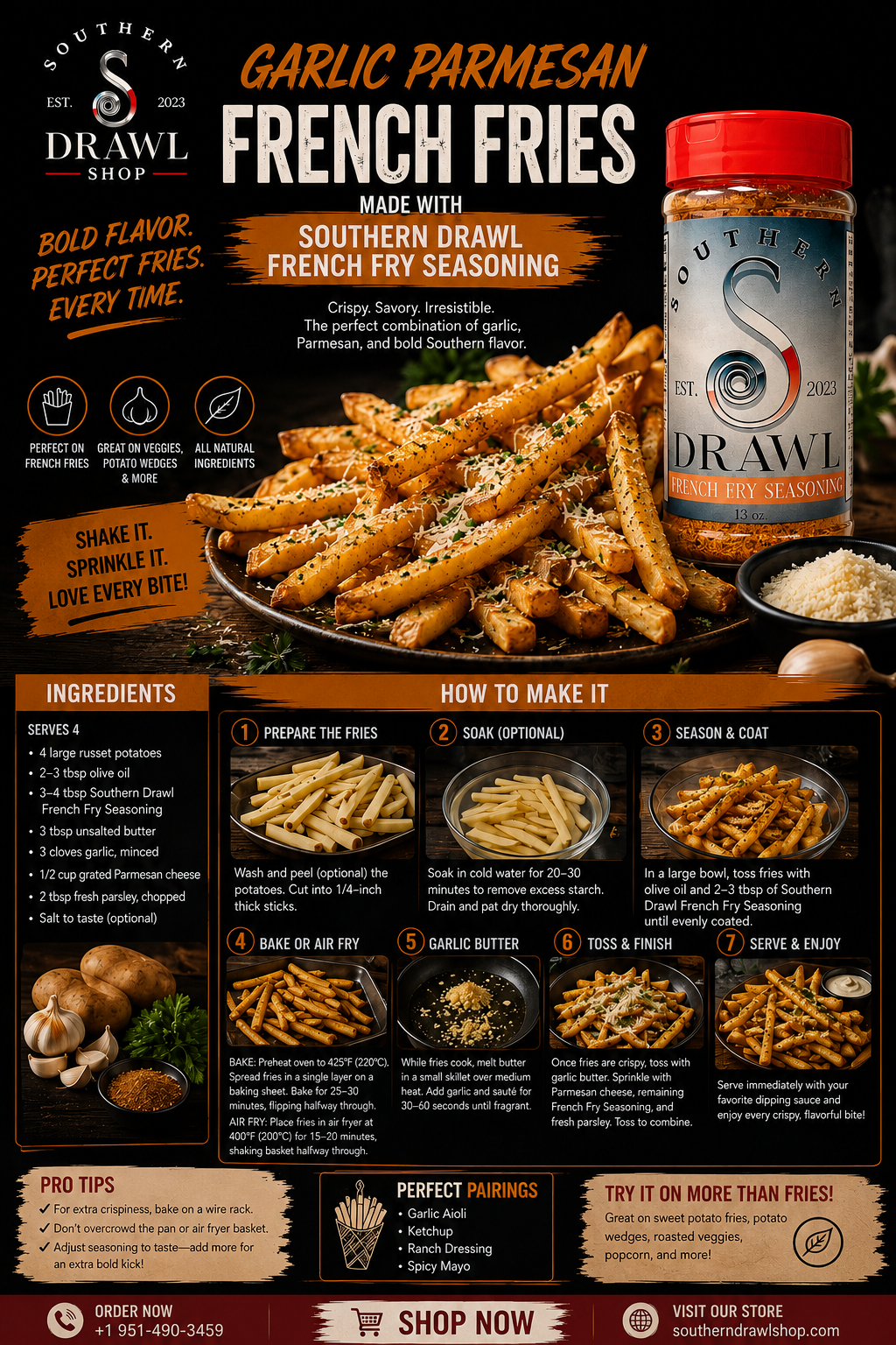 GARLIC PARMESAN FRENCH FRIES